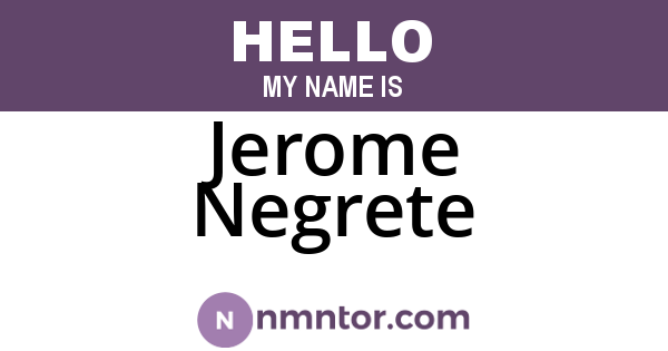 Jerome Negrete