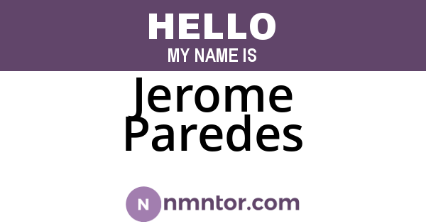 Jerome Paredes