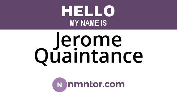Jerome Quaintance