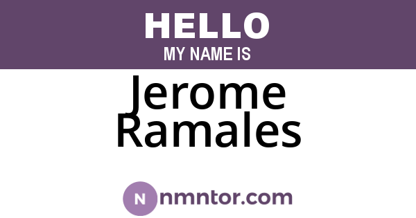 Jerome Ramales