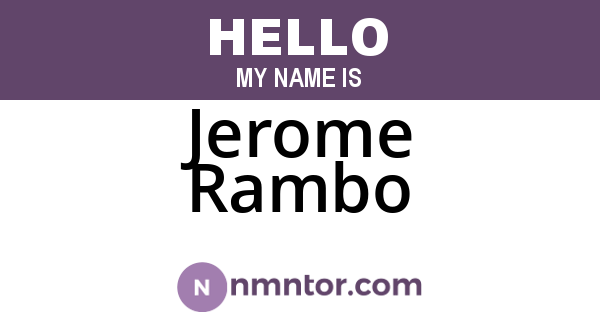 Jerome Rambo