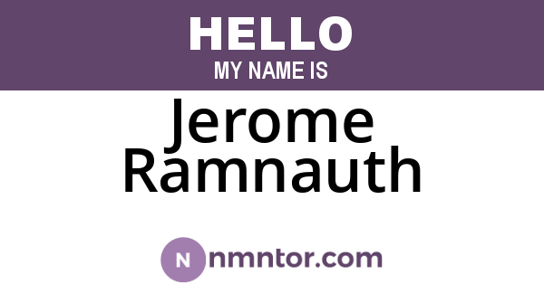 Jerome Ramnauth