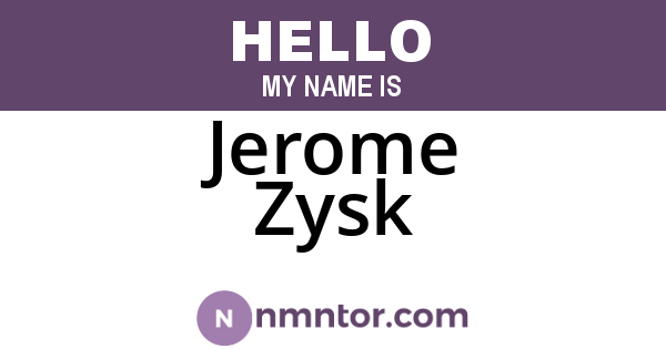 Jerome Zysk
