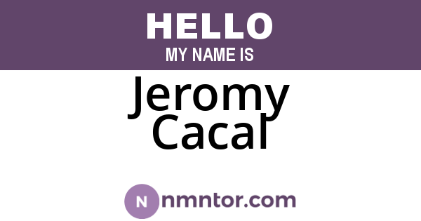 Jeromy Cacal
