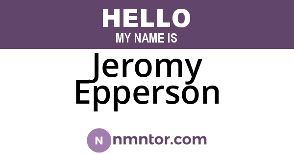 Jeromy Epperson