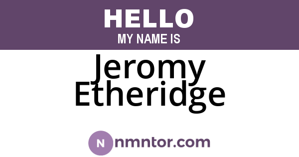 Jeromy Etheridge