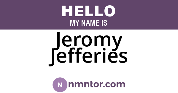 Jeromy Jefferies