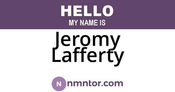 Jeromy Lafferty