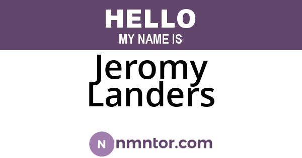 Jeromy Landers