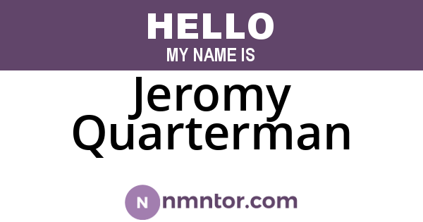 Jeromy Quarterman