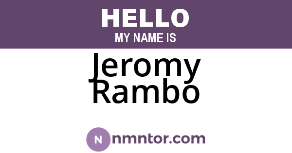 Jeromy Rambo