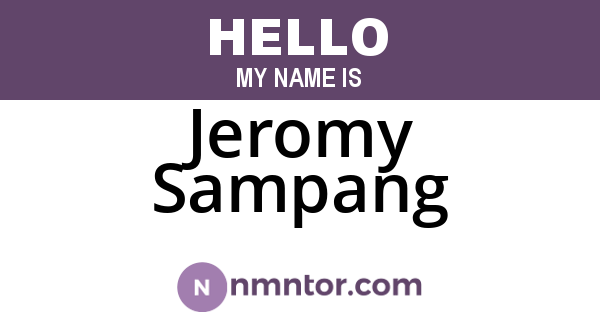 Jeromy Sampang