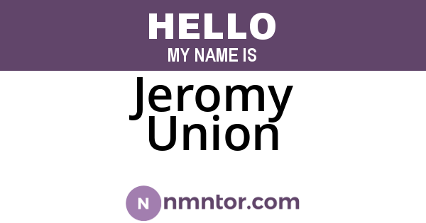 Jeromy Union