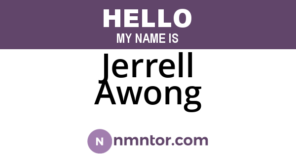 Jerrell Awong