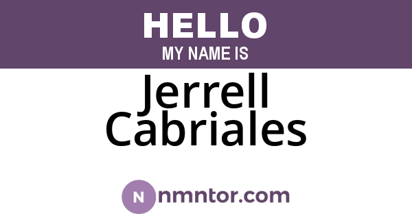 Jerrell Cabriales
