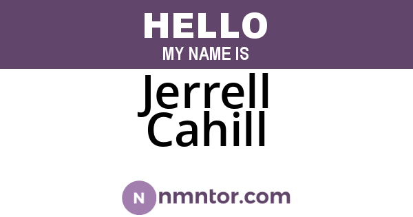 Jerrell Cahill