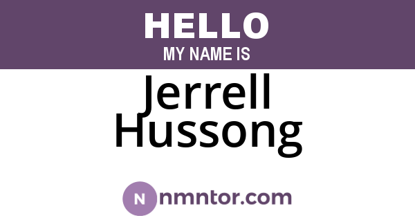 Jerrell Hussong