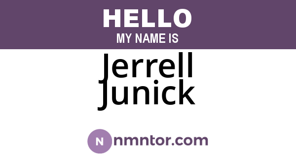 Jerrell Junick
