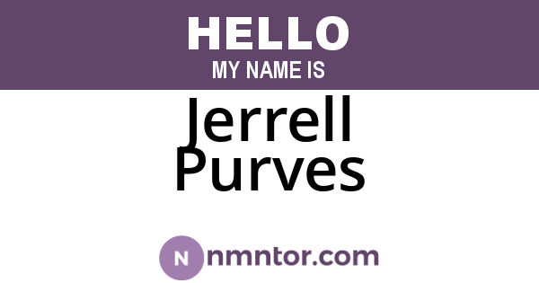 Jerrell Purves