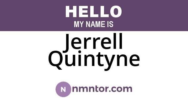 Jerrell Quintyne