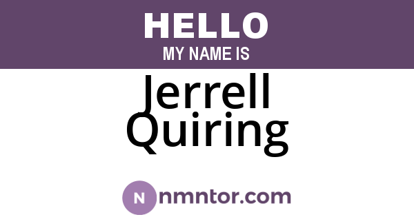 Jerrell Quiring