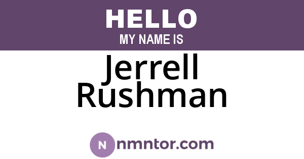 Jerrell Rushman