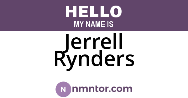 Jerrell Rynders
