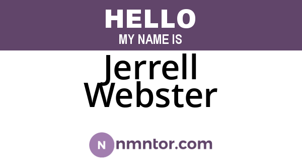 Jerrell Webster