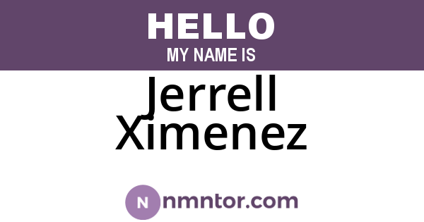 Jerrell Ximenez