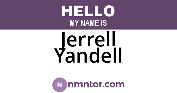 Jerrell Yandell