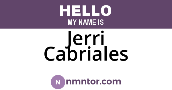 Jerri Cabriales