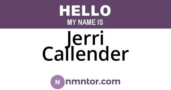 Jerri Callender
