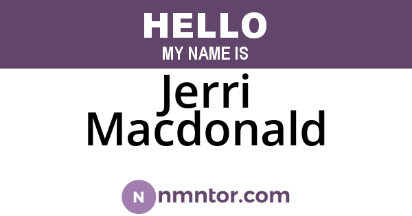 Jerri Macdonald