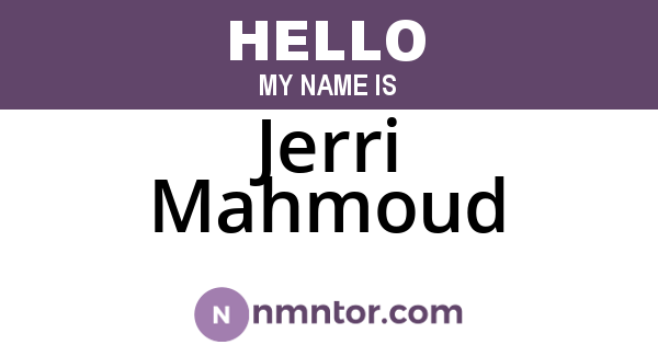 Jerri Mahmoud