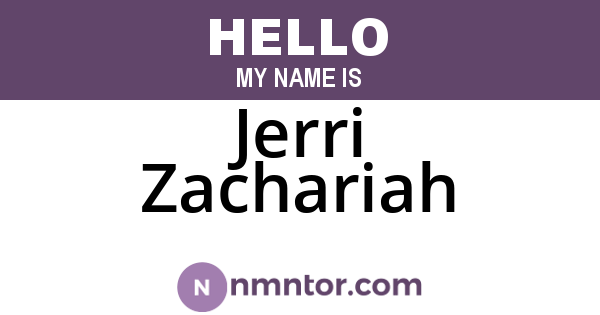 Jerri Zachariah