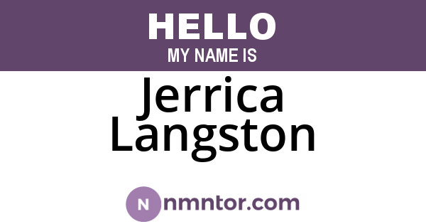 Jerrica Langston