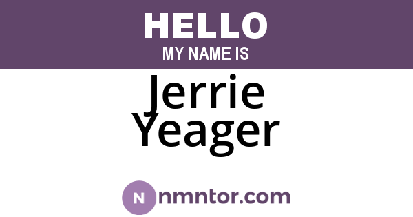 Jerrie Yeager