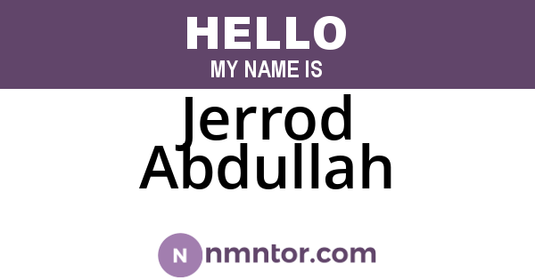 Jerrod Abdullah