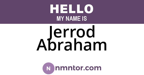 Jerrod Abraham