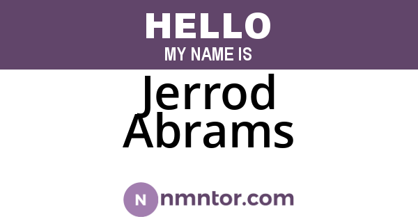 Jerrod Abrams