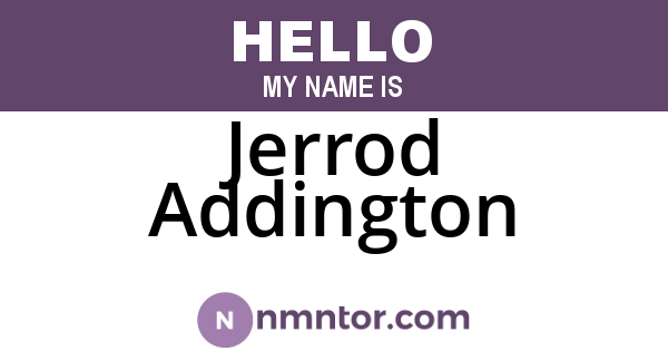 Jerrod Addington