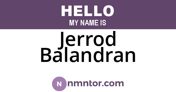 Jerrod Balandran