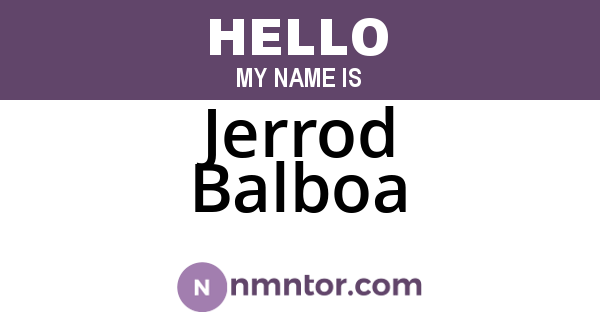 Jerrod Balboa