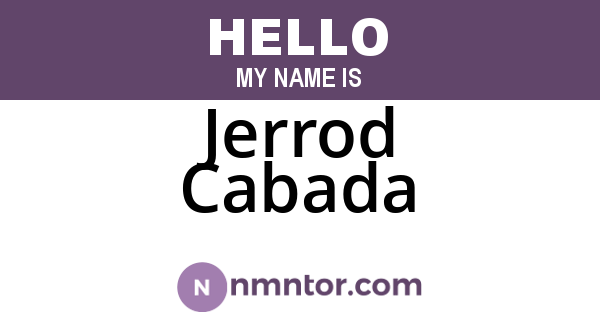Jerrod Cabada