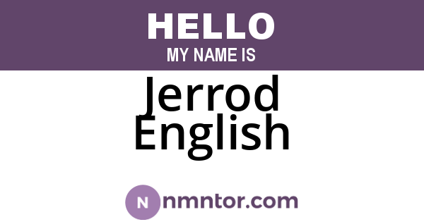 Jerrod English