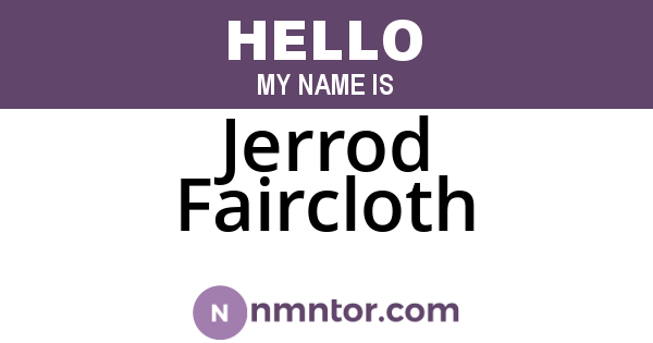Jerrod Faircloth