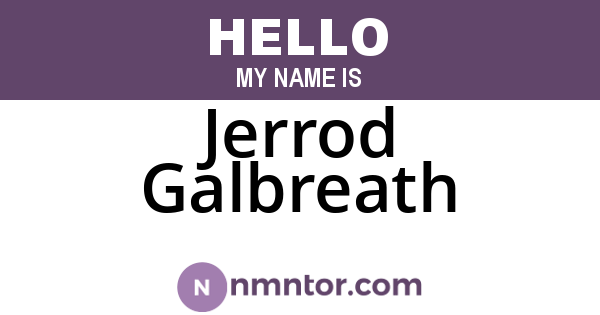 Jerrod Galbreath