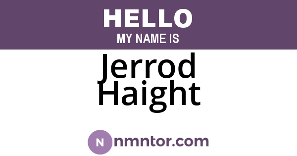Jerrod Haight