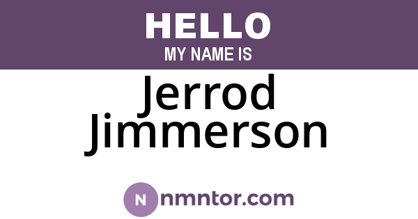 Jerrod Jimmerson