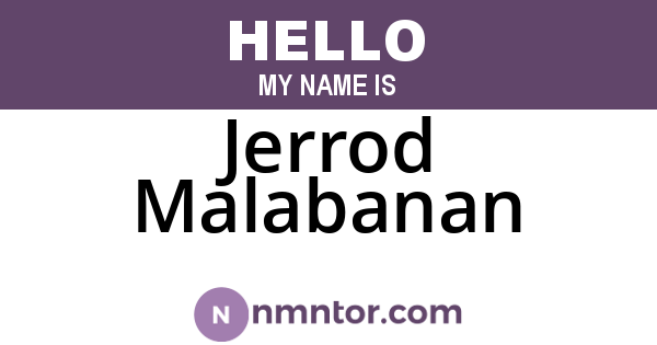Jerrod Malabanan
